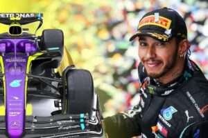 Lewis Hamilton livrée violette pour le GP d'Abu Dhabi