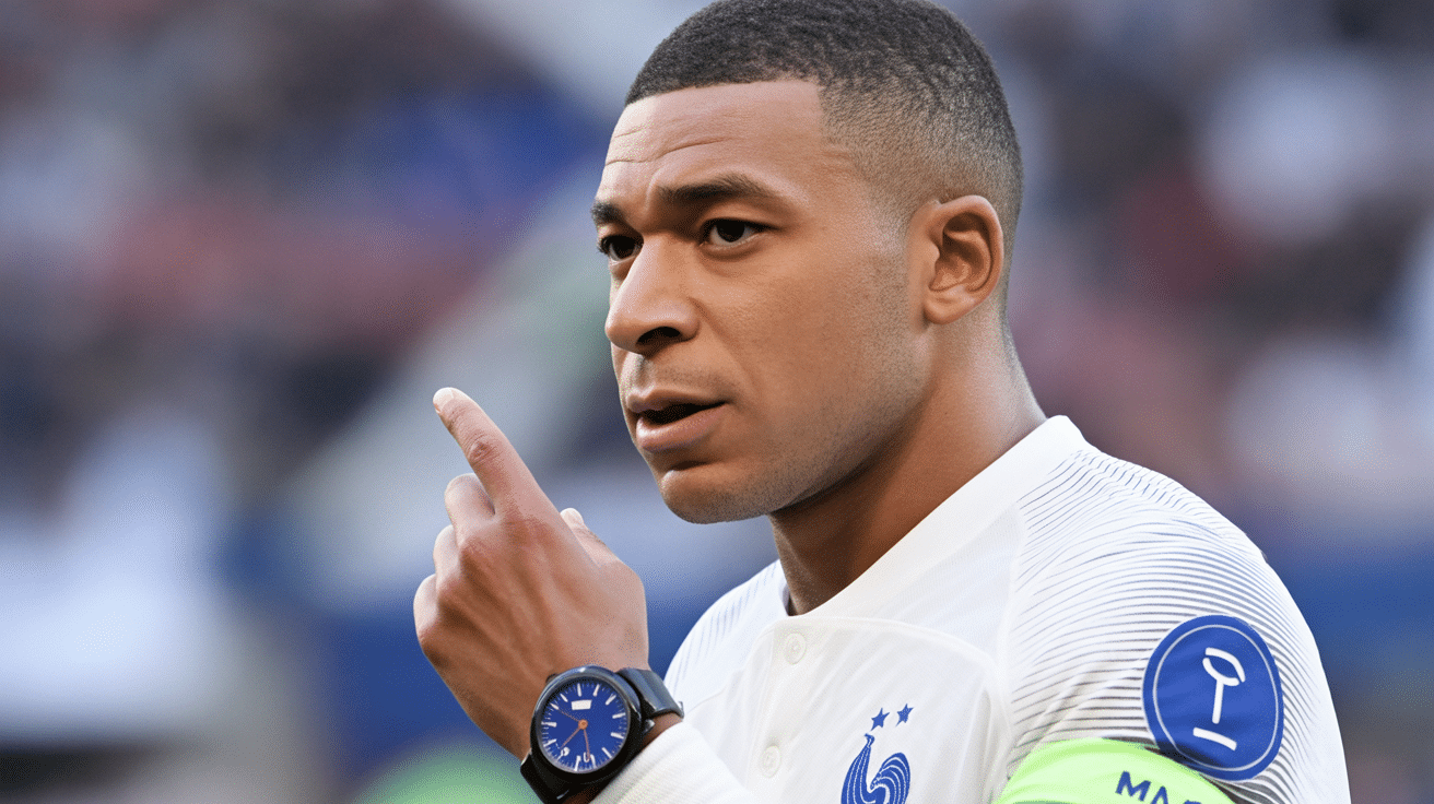 Kylian Mbappé critiquant Michael Oliver lors du match France-Espagne