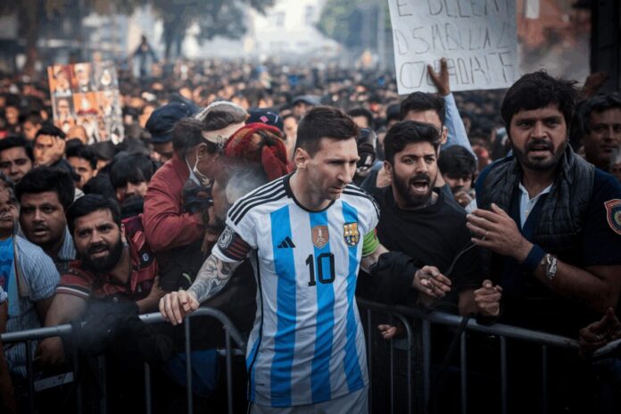 Tensions lors de la tournée de lionel messi en inde : Des fans jettent des chaises et des bouteilles