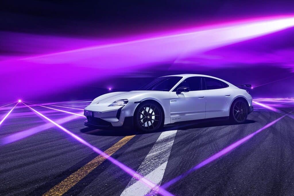 Le Taycan Turbo GT, avec ses 1 100 chevaux, est tout simplement le modèle le plus puissant de la marque - © Porsche