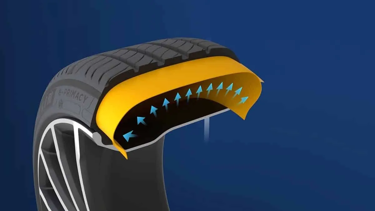 La bande de roulement auto-cicatrisante.