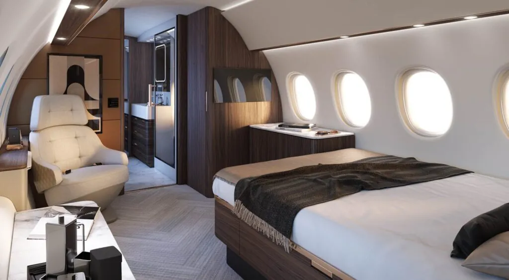 À l'arrière du Falcon 10X, la chambre avec lit double - © Dassault Aviation