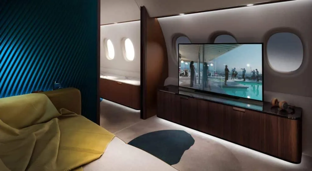 La salle de loisirs pour ceux qui veulent regarder du contenu en streaming en HD - © Dassault Aviation