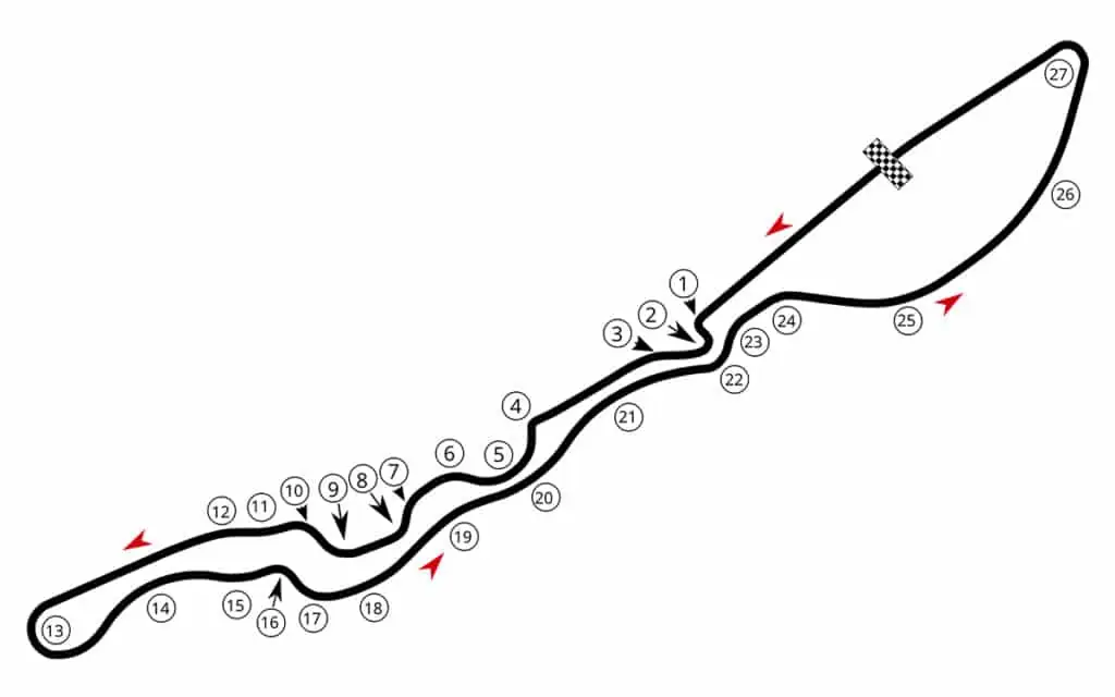 Tracé du circuit de Djeddah pour le GP de Formule 1