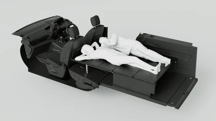 Le kit "Agre Storage & Bed Kit" permet d’ajouter un lit pliable double et un espace de rangement supplémentaire - © Citroën Japon